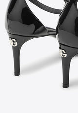 Dolce & Gabbana 60 Logo-Plaque Patent-Leather Sandals CR1677AP622/O_DOLCE-80999