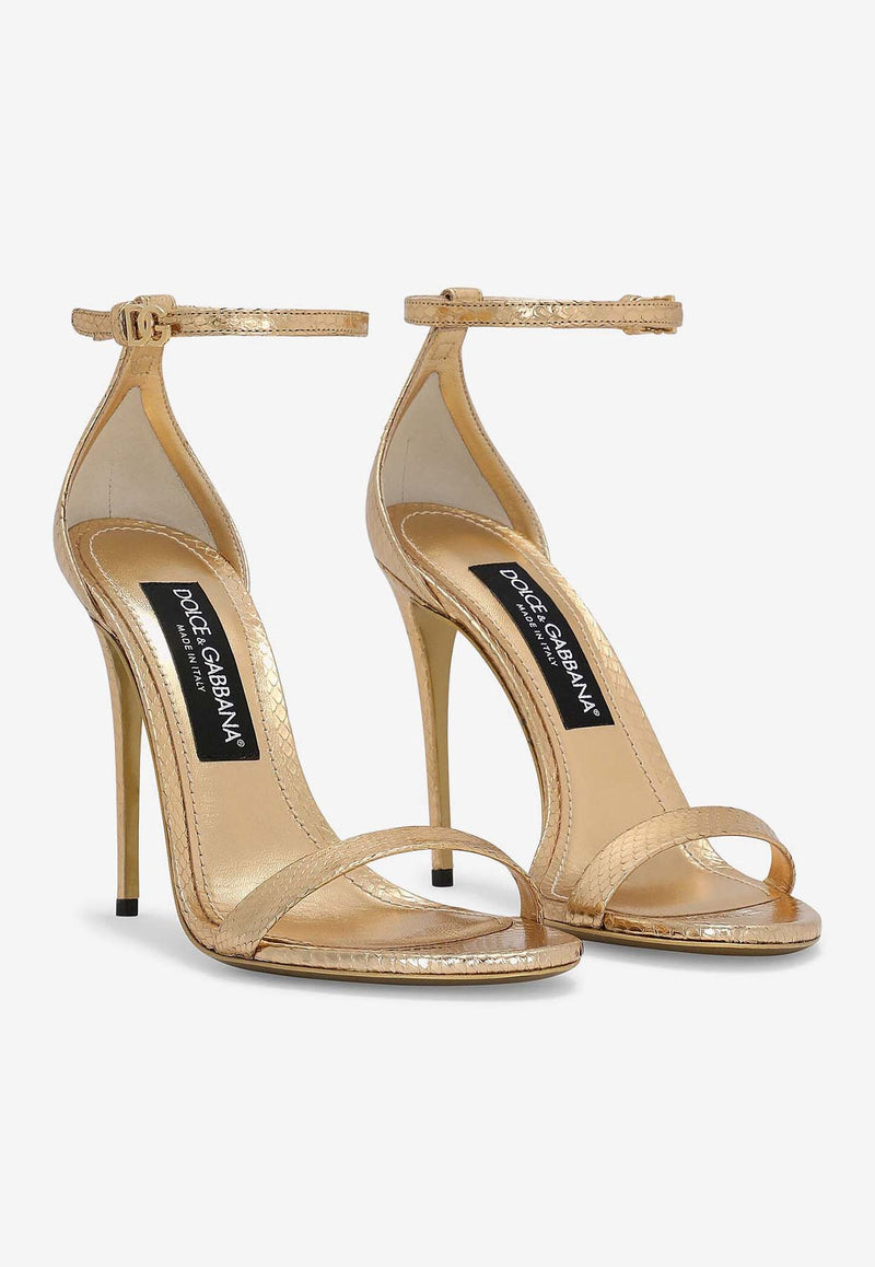 Dolce & Gabbana Keira 105 Python Leather Sandals CR1717 A2F48 87503 Gold