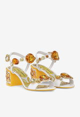 Dolce & Gabbana Keira 60 Stone Embellished Sandals in Patent Leather CR1733 AT848 8V135 Multicolor