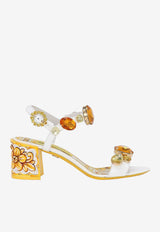 Dolce & Gabbana Keira 60 Stone Embellished Sandals in Patent Leather CR1733 AT848 8V135 Multicolor