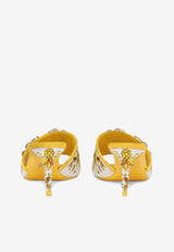 Dolce & Gabbana Keira 60 Majolica Print Crystal Embellished Mules CR1744 AB826 HG3OB Yellow