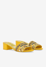 Dolce & Gabbana Karol 40 Majolica Embroidery Sandals CR1748 AV804 8Q728 Yellow