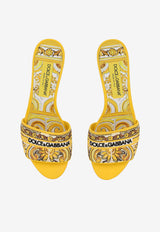 Dolce & Gabbana Karol 40 Majolica Embroidery Sandals CR1748 AV804 8Q728 Yellow