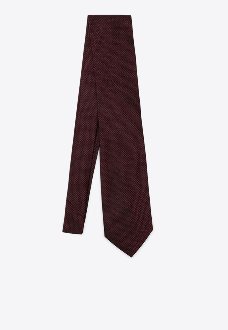 Destin Jacquard-Pattern Silk Tie Burgundy CR8TF29SI/P_DESSR-03