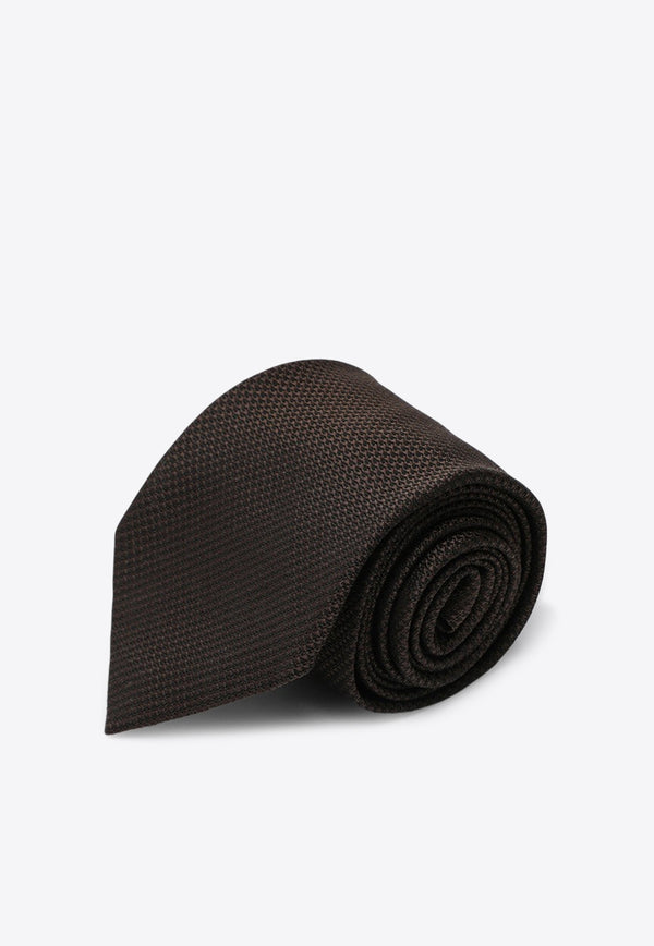 Destin Jacquard-Pattern Silk Tie Brown CR8TF29SI/P_DESSR-07