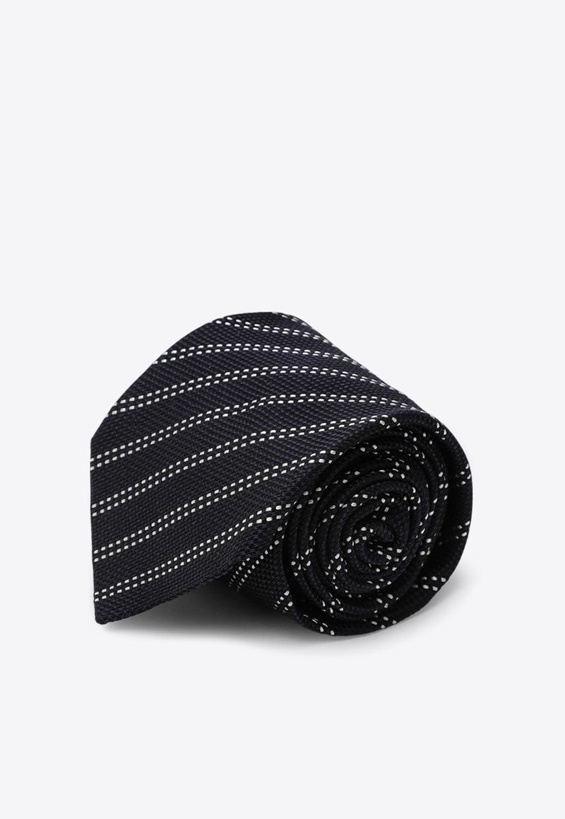 Destin Striped-Pattern Silk Tie Blue CR8TF37SI/P_DESSR-03