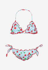 MC2 Saint Barth Kids Girls Cris Cherries and Vichy Halterneck Bikini Multicolor CRIS00101258H/Q_MC2-31
