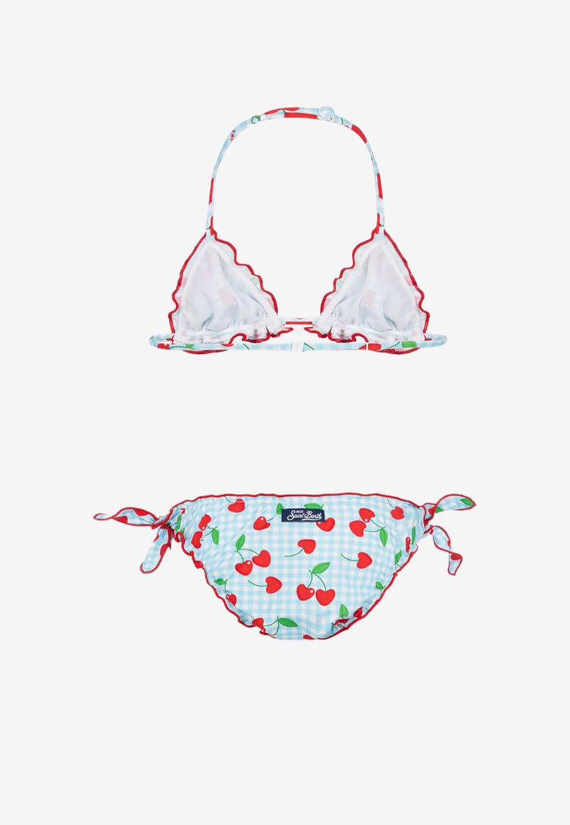MC2 Saint Barth Kids Girls Cris Cherries and Vichy Halterneck Bikini Multicolor CRIS00101258H/Q_MC2-31