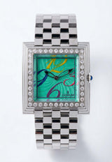 Corum Admiral's Cup Stainless Steel Watch with Diamond Turquoise 373.515.47/0F09 EB85_TH