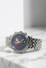 Corum Romvlvs GMT Stainless Steel Watch Silver 186.50X_TH