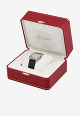 Cartier Santos Dumont 35mm Watch in 18-karat White Gold and Alligator Skin Silver CRTRSD35W18KWGASBLKD_TH