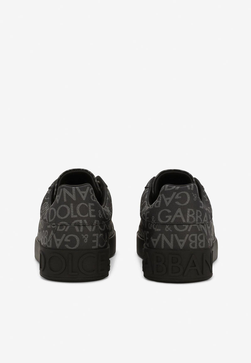 Dolce & Gabbana Logo Jacquard Low-Top Sneakers Black CS1772 AN237 8B969