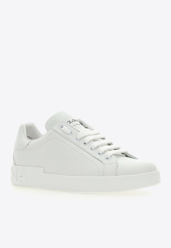 Dolce & Gabbana Portofino Leather Low-Top Sneakers White CS1772_A1065_80001