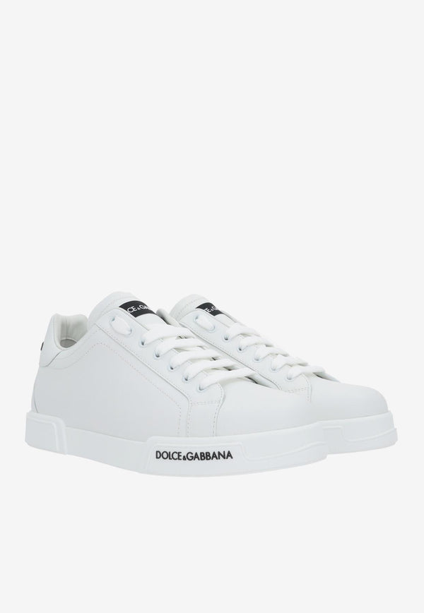 Dolce & Gabbana Logo Low-Top Sneakers in Calfskin White CS2213 AA335 80001