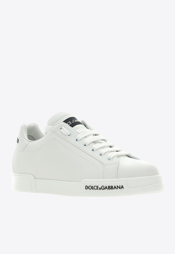 Dolce & Gabbana Portofino Leather Low-Top Sneakers White CS2213_AA335_80001