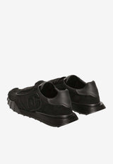 Dolce & Gabbana DG Athletic Sneakers in Nylon and Calfskin Black CS2384 A0354 8B956