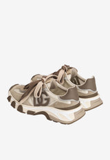 Dolce & Gabbana DG Country Road Nylon and Leather Sneakers Beige CS2403 A0205 8W143