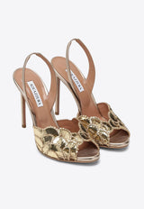 Aquazzura This Evening 105 Sequined Slingback Sandals Gold CSOHIGS0ENH/R_AQUA-LCO