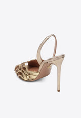 Aquazzura This Evening 105 Sequined Slingback Sandals Gold CSOHIGS0ENH/R_AQUA-LCO