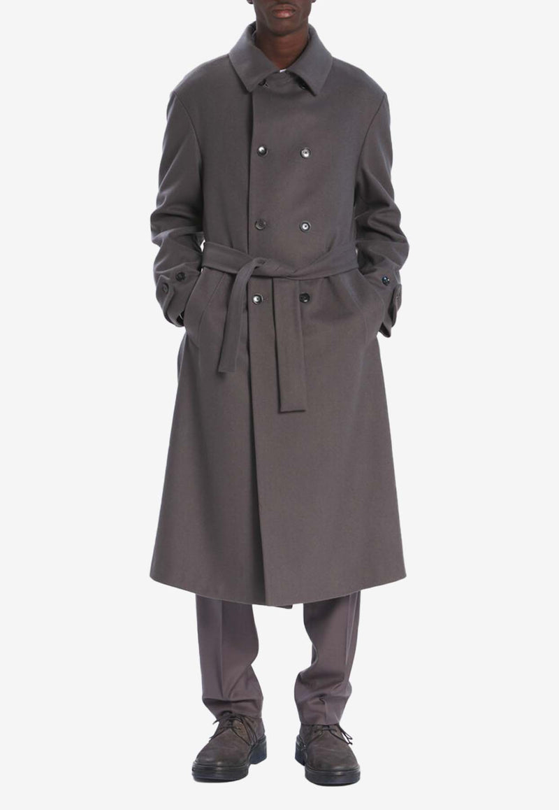 Barena Venezia Double-Breasted Wool Coat Gray CSU47720444GREY