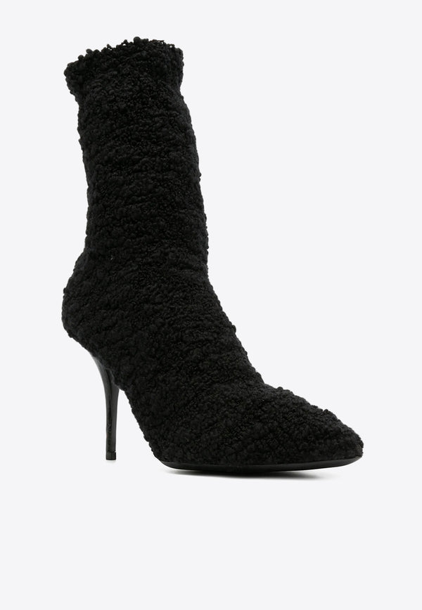 Dolce & Gabbana Cardinale 95 Sock-Like Ankle Boots  Black CT0729 A8M46 8B956