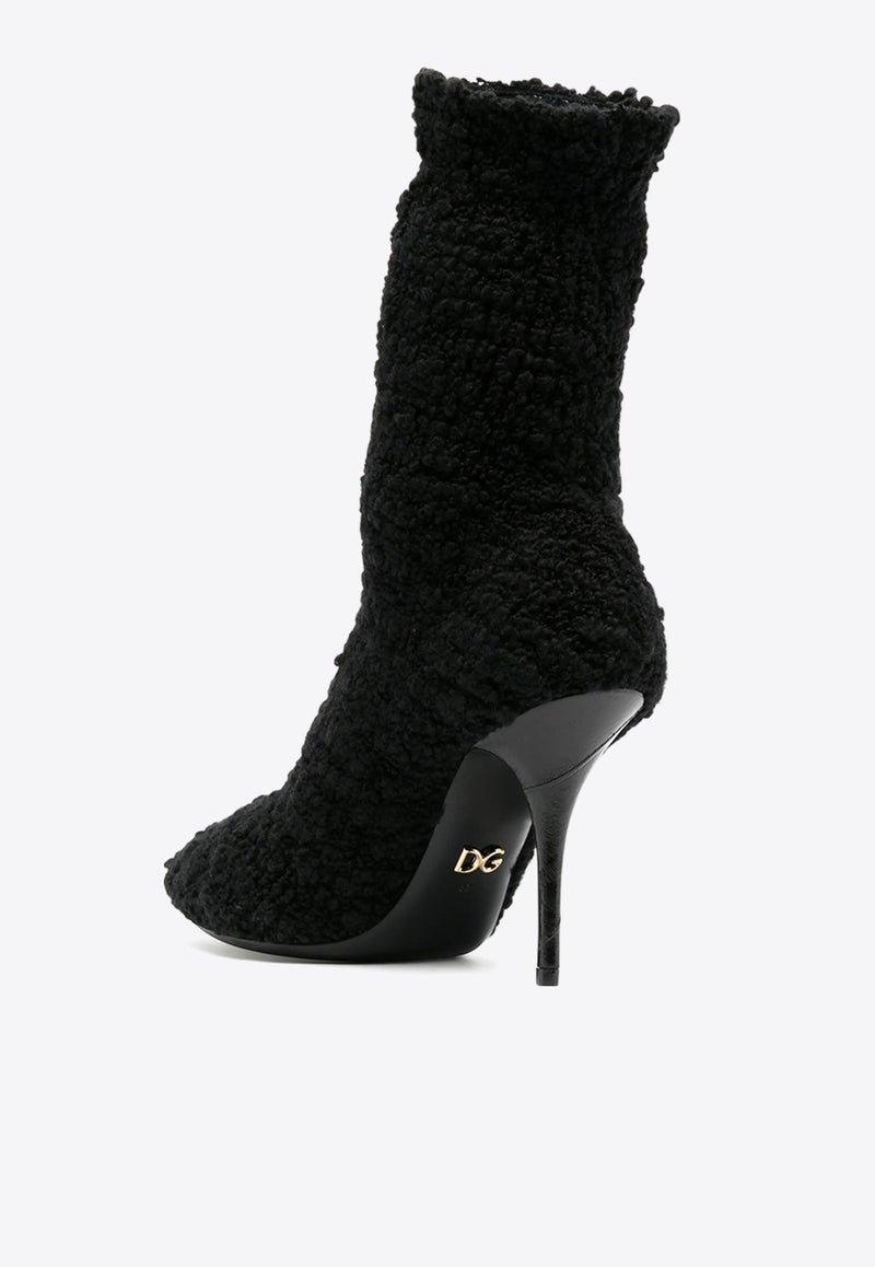 Dolce & Gabbana Cardinale 95 Sock-Like Ankle Boots  Black CT0729 A8M46 8B956