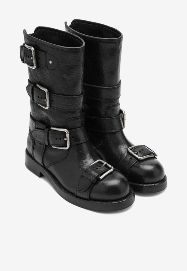 Dolce & Gabbana Horse Leather Ankle Boots Black CT1106AW352/R_DOLCE-80999