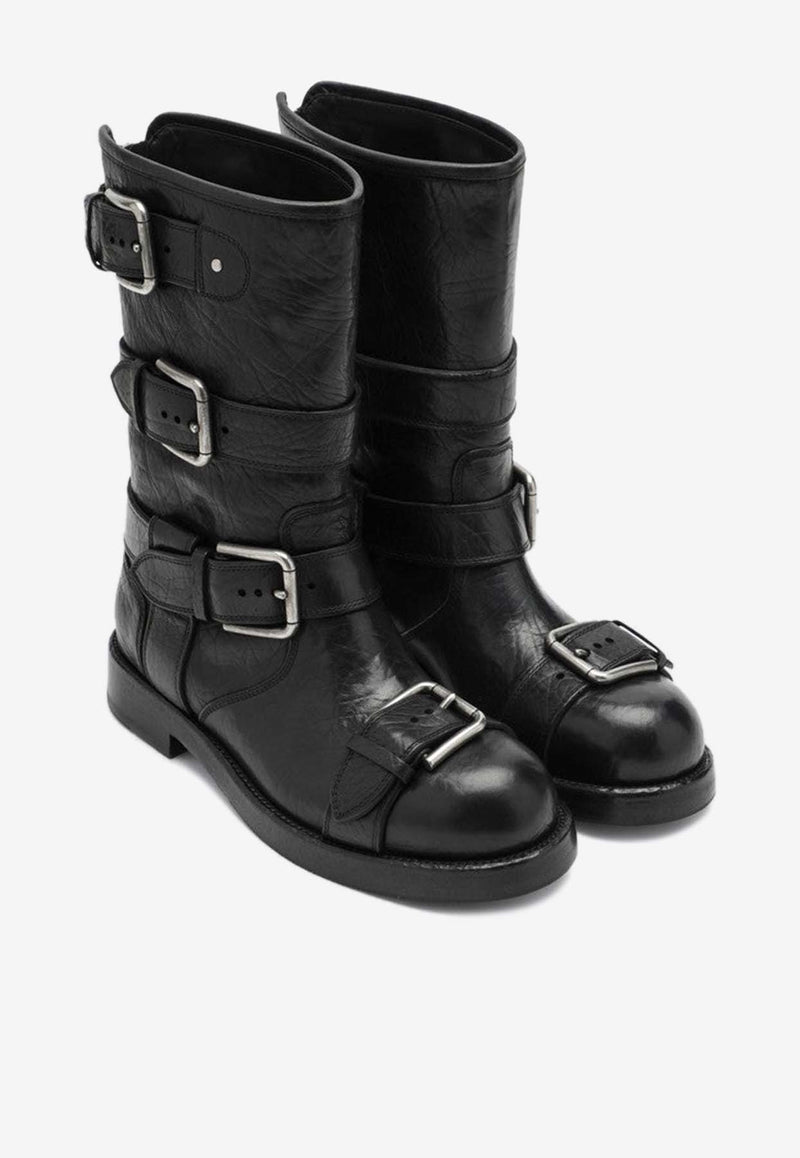 Dolce & Gabbana Horse Leather Ankle Boots Black CT1106AW352/R_DOLCE-80999