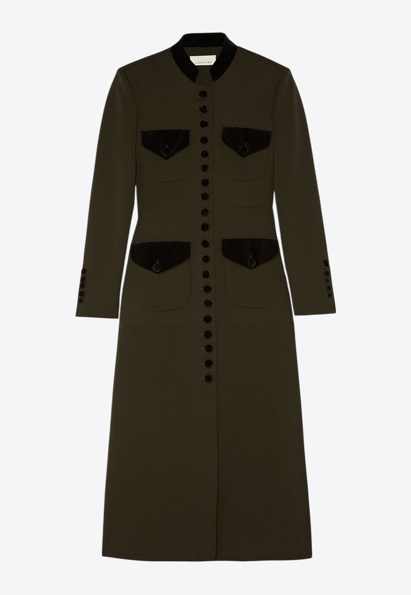 Liberowe Imperial Wool Long Coat CT1WVBRBROWN