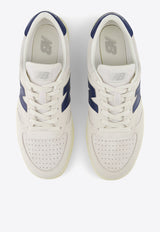 New Balance T500 Low-Top Sneakers in Sea Salt with Navy and Angora White CT500CF