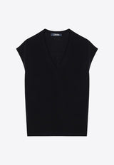 S Max Mara Cubano V-neck Wool Vest Navy CUBANOWO/R_MAXS-012