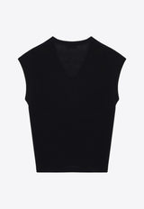 S Max Mara Cubano V-neck Wool Vest Navy CUBANOWO/R_MAXS-012