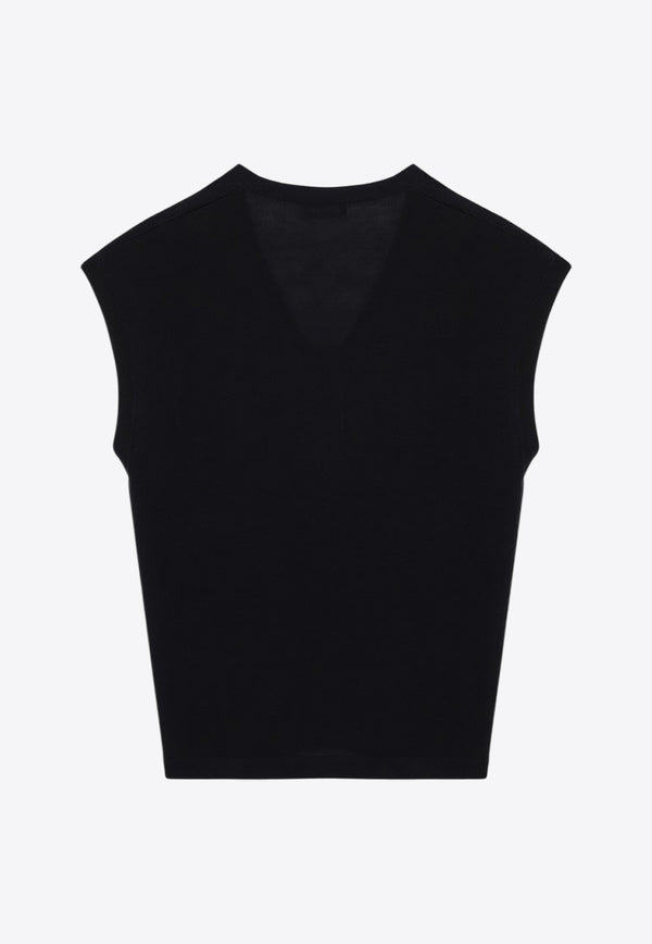 S Max Mara Cubano V-neck Wool Vest Navy CUBANOWO/R_MAXS-012