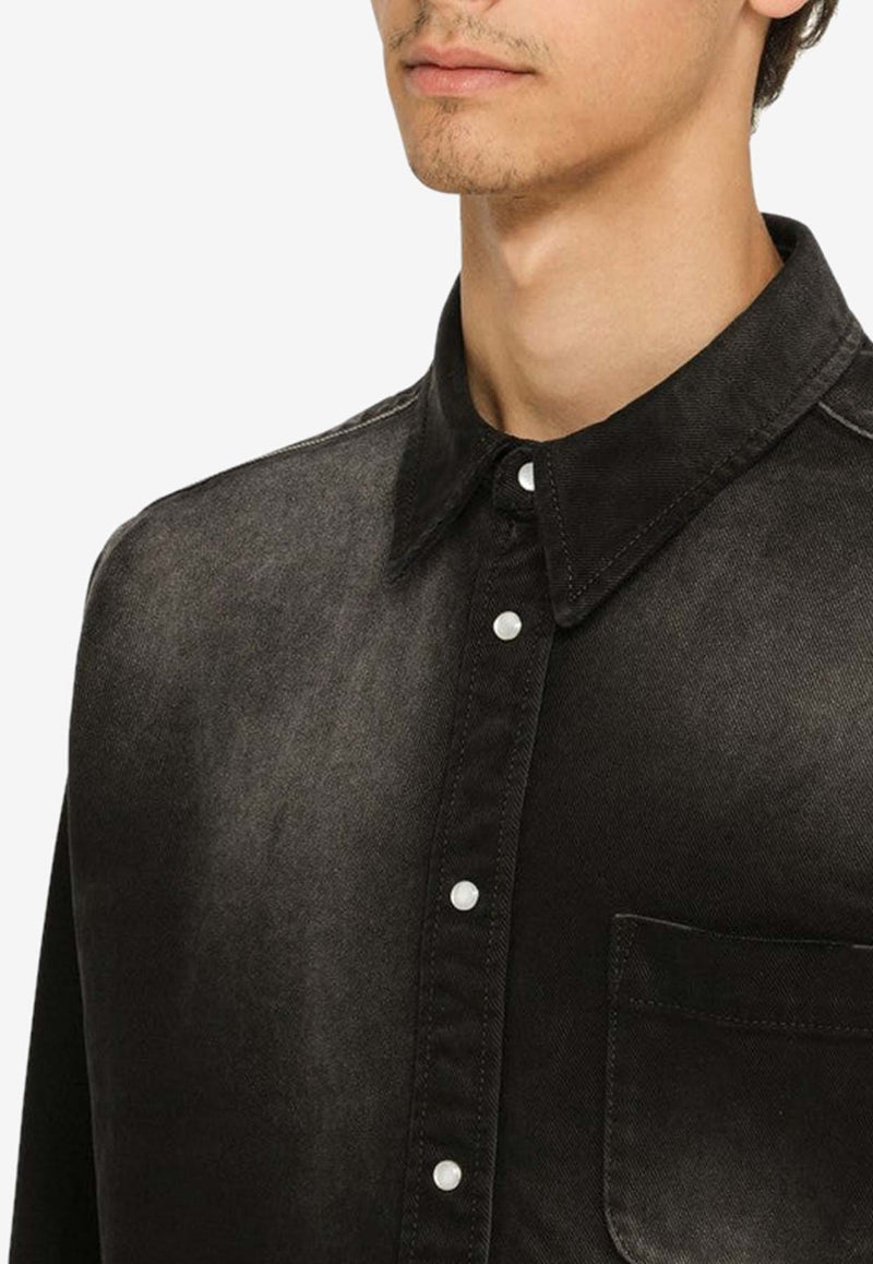 Marni Faded-Effect Denim Shirt Black CUJU0015A0USCV87/N_MARNI-ODN99