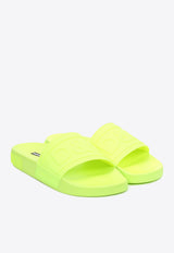 Dolce & Gabbana DG Logo Rubber Slides Yellow CW0141 AX756 8G240