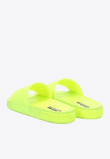 Dolce & Gabbana DG Logo Rubber Slides Yellow CW0141 AX756 8G240