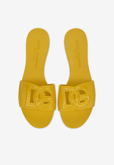 Dolce & Gabbana DG Logo Rubber Slides Yellow CW2215 AN994 80204