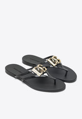 Dolce & Gabbana DG Logo Thong Sandals  Black CW2418AY817/S_DOLCE-8E831