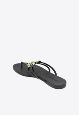 Dolce & Gabbana DG Logo Thong Sandals  Black CW2418AY817/S_DOLCE-8E831