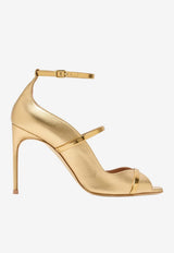 Malone Souliers Cynthia 90 Metallic Leather Sandals Gold CYNTHIA 90-3 ANTIQUE GOLD/ANTIQUE GOLD