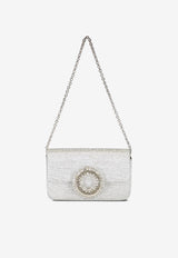 Aquazzura Crystal Hoop Shoulder Bag CYPSHBS0-GTSSCP SILVER/CRYSTAL