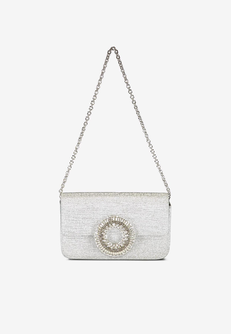 Aquazzura Crystal Hoop Shoulder Bag CYPSHBS0-GTSSCP SILVER/CRYSTAL