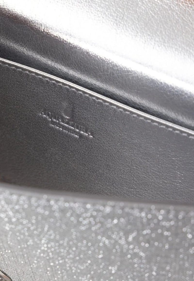 Aquazzura Crystal Hoop Shoulder Bag CYPSHBS0-GTSSCP SILVER/CRYSTAL