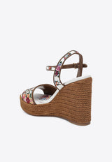 Dolce & Gabbana 90 Floral Wedge Sandals White CZ0318A6483/S_DOLCE-8V135