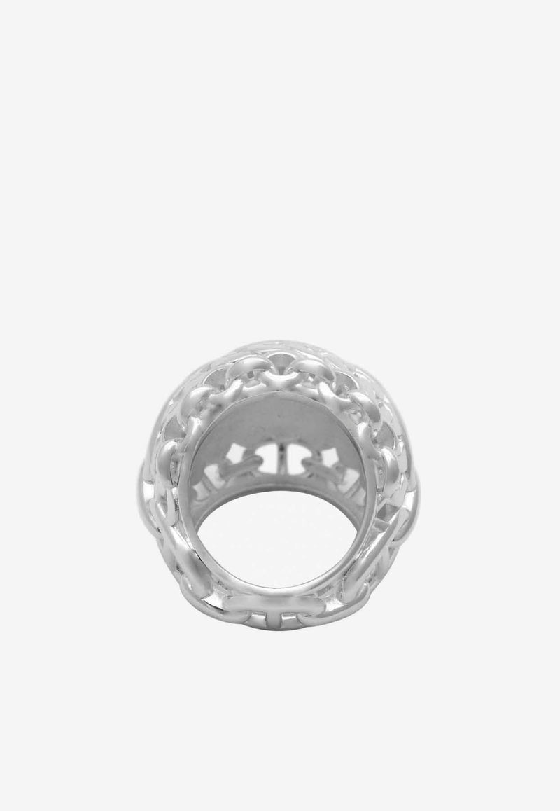 Hermès Chaine d'Ancre Multichaines TGM Ring in Silver