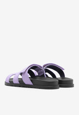 Chypre Sandals in Violet Parme Matte Alligator