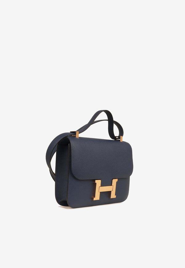 Hermès Constance 1-24 in Bleu Navy Epsom Leather with Rose Gold Hardware