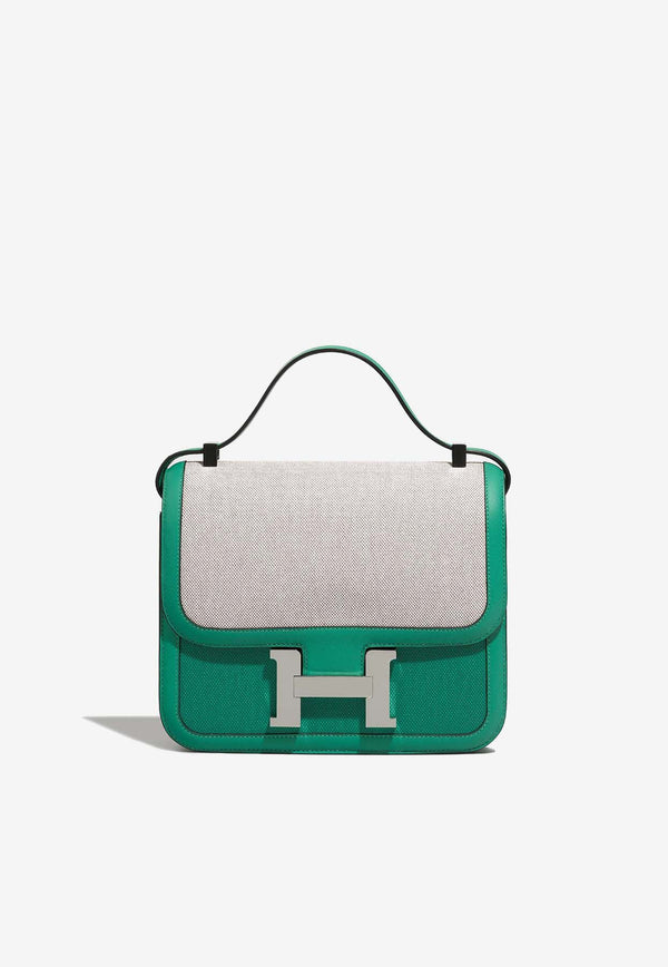 Hermès Constance 24 in Vert Jade Swift and Toile with Palladium Hardware