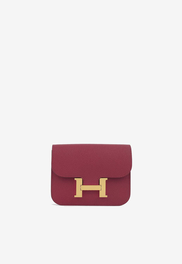 Hermès Constance Slim Wallet in Rubis Epsom with Gold Hardware