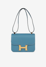 Constance 24 New Bleu Jean Epsom with Gold Hardware